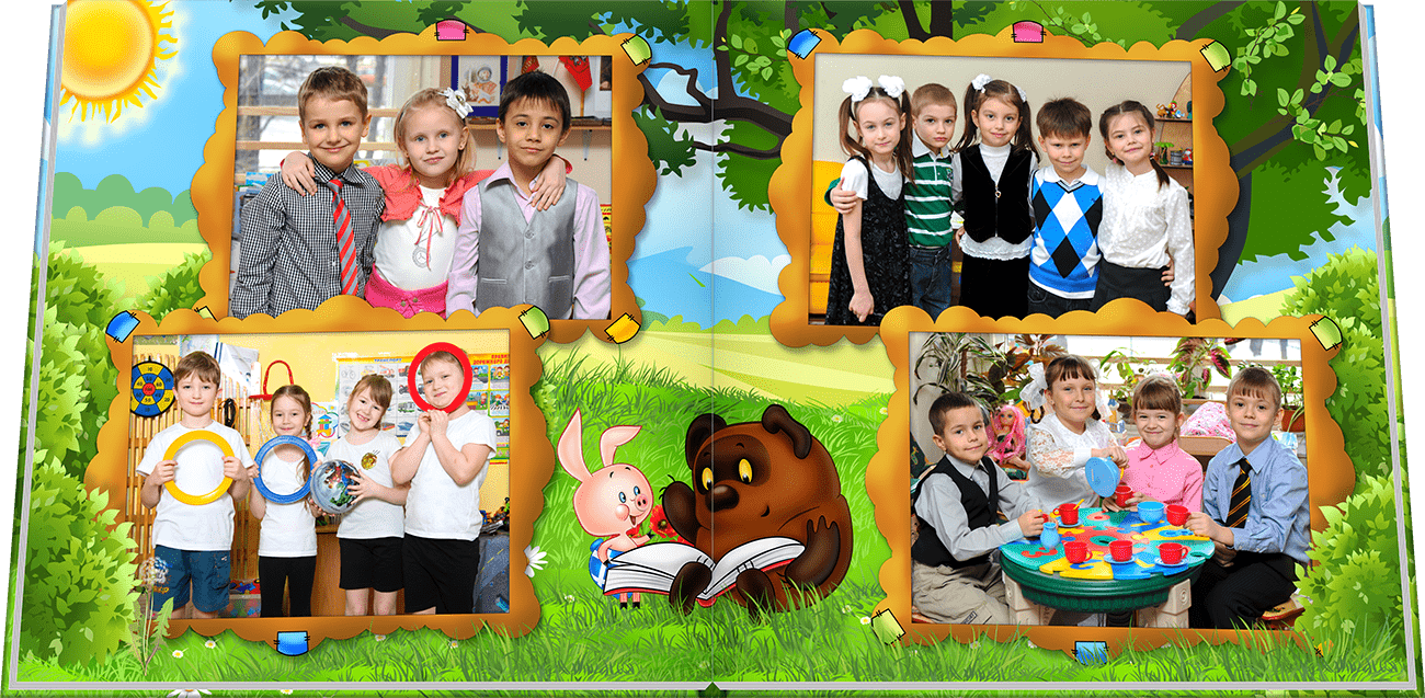 Заказать выпускной альбом Винни пух для детского сада по низкой цене в Москве